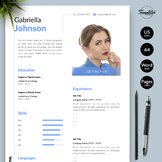 Creative Resume - Gabriella Johnson / Modern Resume for MS