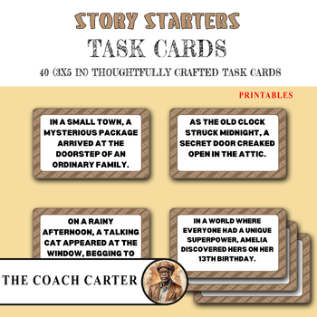 Preview of Creative Sparks:  Story Starters Task Cards for Creative Storytelling (3x5in)