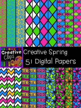 Preview of Creative Spring Papers {Creative Clips Digital Clipart}
