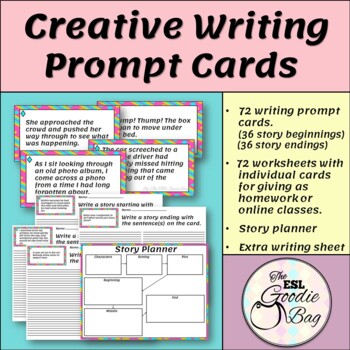 Preview of Creative Story Writing Prompt Cards