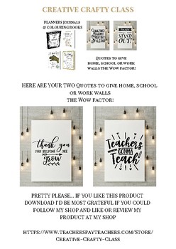 Preview of Creative Teacher Quote 2 Pack- No3