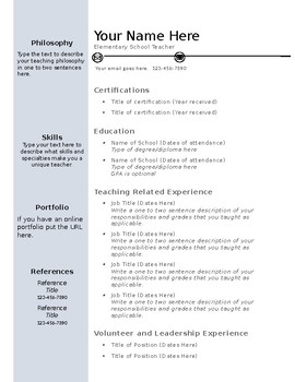 Preview of Creative Teacher Resume Template