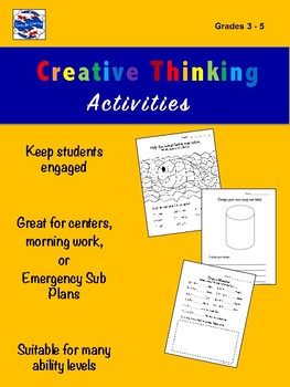 Preview of Creative Thinking Activities 3 - 5