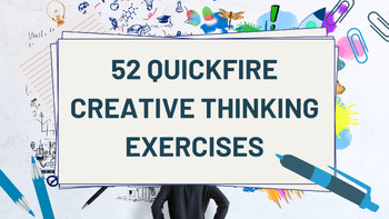 Preview of Creative Thinking Exercises Slides and Task Card Activities Digital & Printable