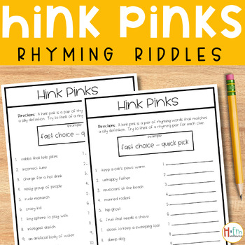 Preview of Brain Teaser Challenge │Higher Level Thinking Word Puzzle │Hink-Pinks Enrichment