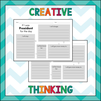 Preview of Creative Thinking Worksheet - Printable Template - No Prep