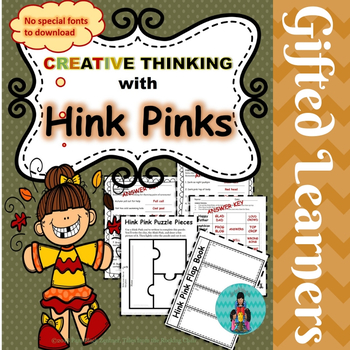 Preview of Creative Thinking with Hink Pinks ~ Great for Differentiation!