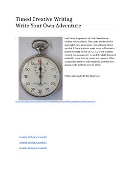 Preview of Creative Timed Writing - Write Your Own Adventure X 3