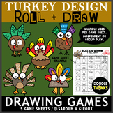 Creative Turkey Design Roll and Draw Game Sheets | NO PREP
