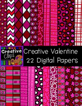 Preview of Creative Valentine Papers {Creative Clips Digital Clipart}