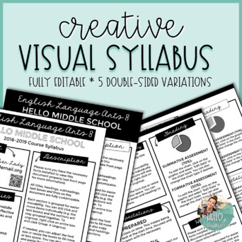 Preview of Visual Syllabus Template Pack #3 - Creative & Editable
