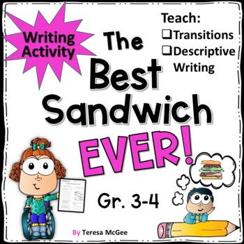 Preview of Creative Writing Activity 3rd - 4th Grade: Transition Words/Descriptive Writing