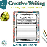 Creative Writing Activity MARCH Bell Ringers Daily Holidays