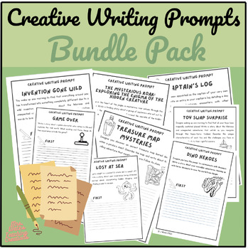 Preview of Creative Writing Prompt Worksheets - Creative Thinking Bundle Activity Pack