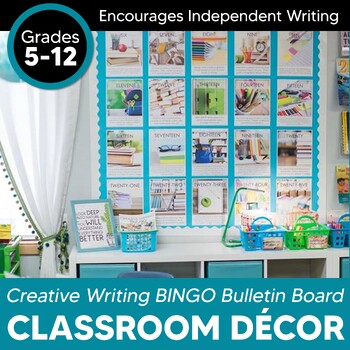 Preview of Creative Writing BINGO Interactive Bulletin Board EDITABLE Classroom Decor