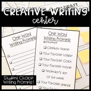 Preview of Creative Writing Center | Student Choice Writing Prompts!