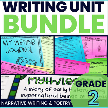 Preview of 2nd Grade - Writing Unit Bundle -  Poetry, Personal, & Fictional Narrative