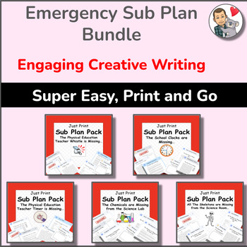 Preview of Creative Writing Emergency Substitute Day Bundle for 4th, 5th, and 6th Grade 7