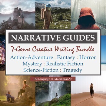 Preview of Creative Narratives Step-by-Step Writing Guides — 7 Genres! — ELA — w/ Rubrics
