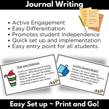 Creative Writing Holiday Prompts by Middle School Cafe | TpT