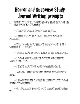 writing prompts scary