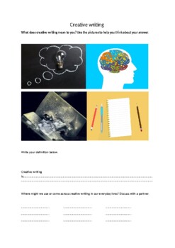 Preview of Creative Writing Learning Pack