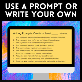 Creative Writing Meme Activity: Classroom Memes and More, 10 Prompts ...