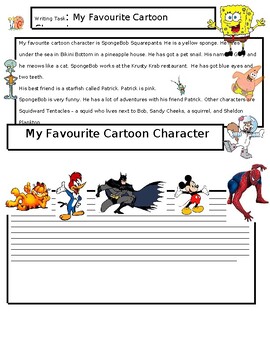 creative writing on my favourite cartoon character