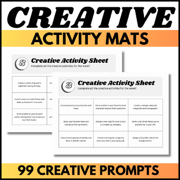 Preview of Creative Writing Prompt Mats for Stamina writing: 99 Activities