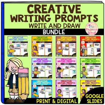 Creative Writing Prompts Bundle | Write and Draw | Print & Digital