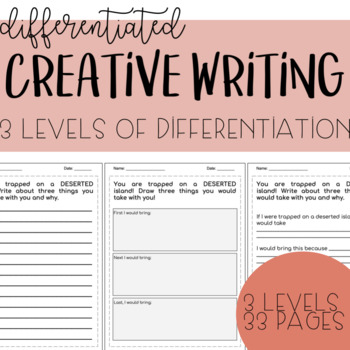 Preview of Creative Writing Prompts - Differentiated, Scaffolded 