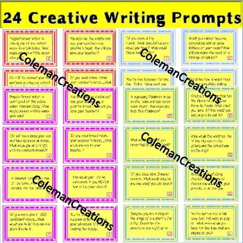 Creative Writing Prompts (Writing Center) by ColemanCreations | TPT