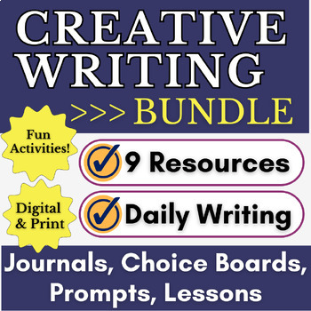 Preview of Fun Creative Writing Prompts & Journal Writing Activities for High School ELA