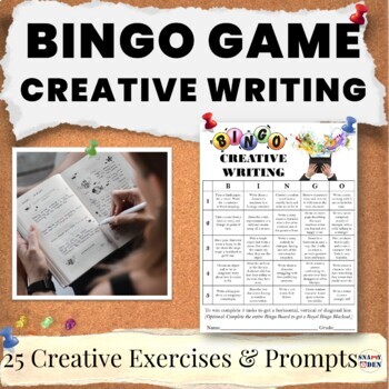 Preview of Creative Writing Prompts - Middle School Activities Choice Board Fun Bingo Game