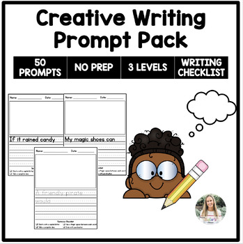 Preview of Creative Writing Prompts Pack, Kindergarten, First Grade
