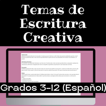 Preview of Creative Writing Prompts- SPANISH Temas de Escritura Creativa