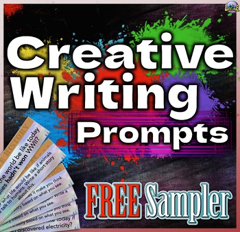 Preview of Creative Writing Prompts for ESL, ELL - 10 Prompts on Task Cards FREE SAMPLER