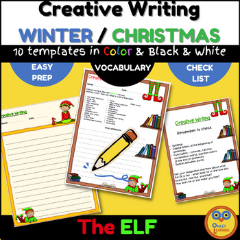 Preview of Creative Writing Prompts & Templates - Write about The Elf sitting On The Shelf