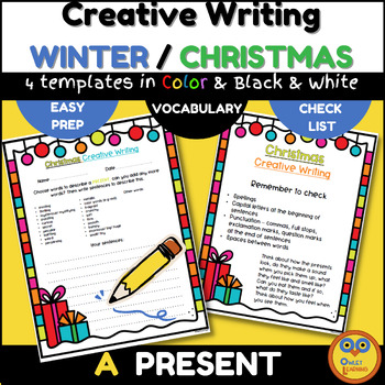 Preview of Creative Writing Prompts - Write about a PRESENT using Adjectives & Descriptions