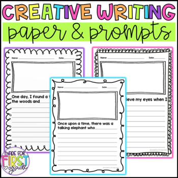 Creative Writing Prompts: Writing Paper by MadeForFirstGrade | TPT