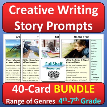 Preview of Creative Writing Prompts with Pictures and Word Banks Story Starters BUNDLE