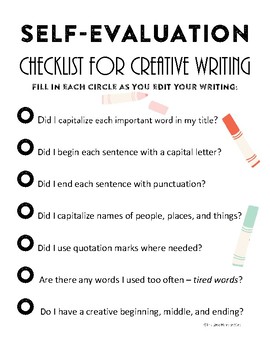 peer editing checklist for creative writing