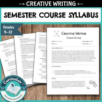 Preview of Creative Writing Semester Course Syllabus, Course Outline, Editable