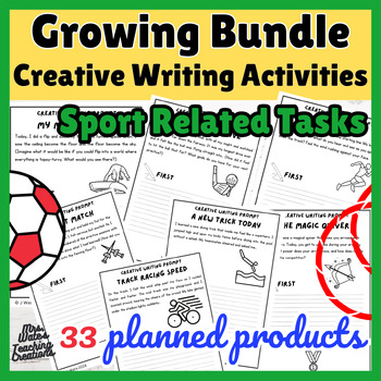 Preview of Creative Writing Sports Related Writing Activities Bundle Pack