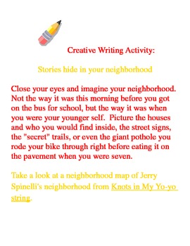 Preview of Creative Writing: Stories hide in your neighborhood