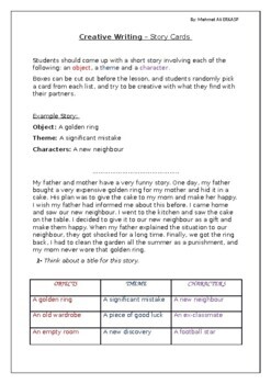 Preview of Creative Writing – Story Cards