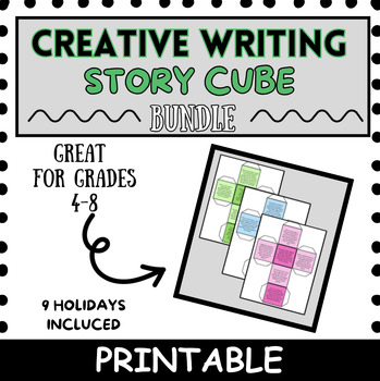 Preview of Creative Writing Story Cube Cutout Bundle - Holiday/Seasonal Prompts
