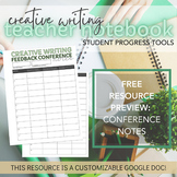 Creative Writing Teacher Notebook - Conference Feedback Notes