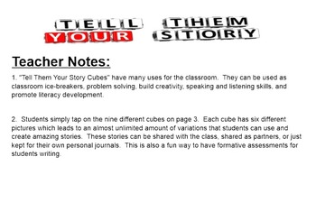 Preview of Narrative Writing "Tell Them Your Story Cubes"