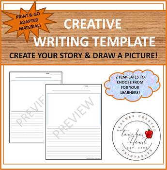 Preview of Creative Writing Template - Primary Lines & Picture Box